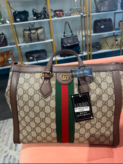 Gucci Ophidia GG Supreme Medium Top Handle Tote