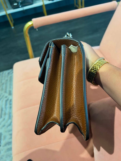 Gucci Dionysus GG Denim – Brown Leather Trim