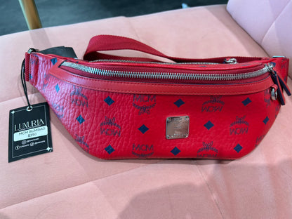 MCM Visetos Bum Bag – Red