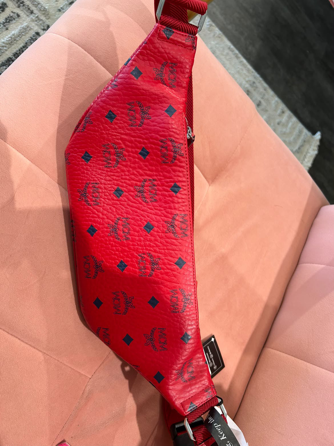 MCM Visetos Bum Bag – Red