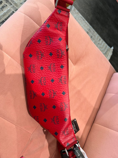 MCM Visetos Bum Bag – Red