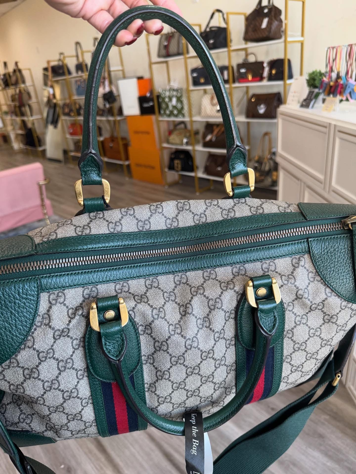 Gucci Neo Green Skull Duffle Bag