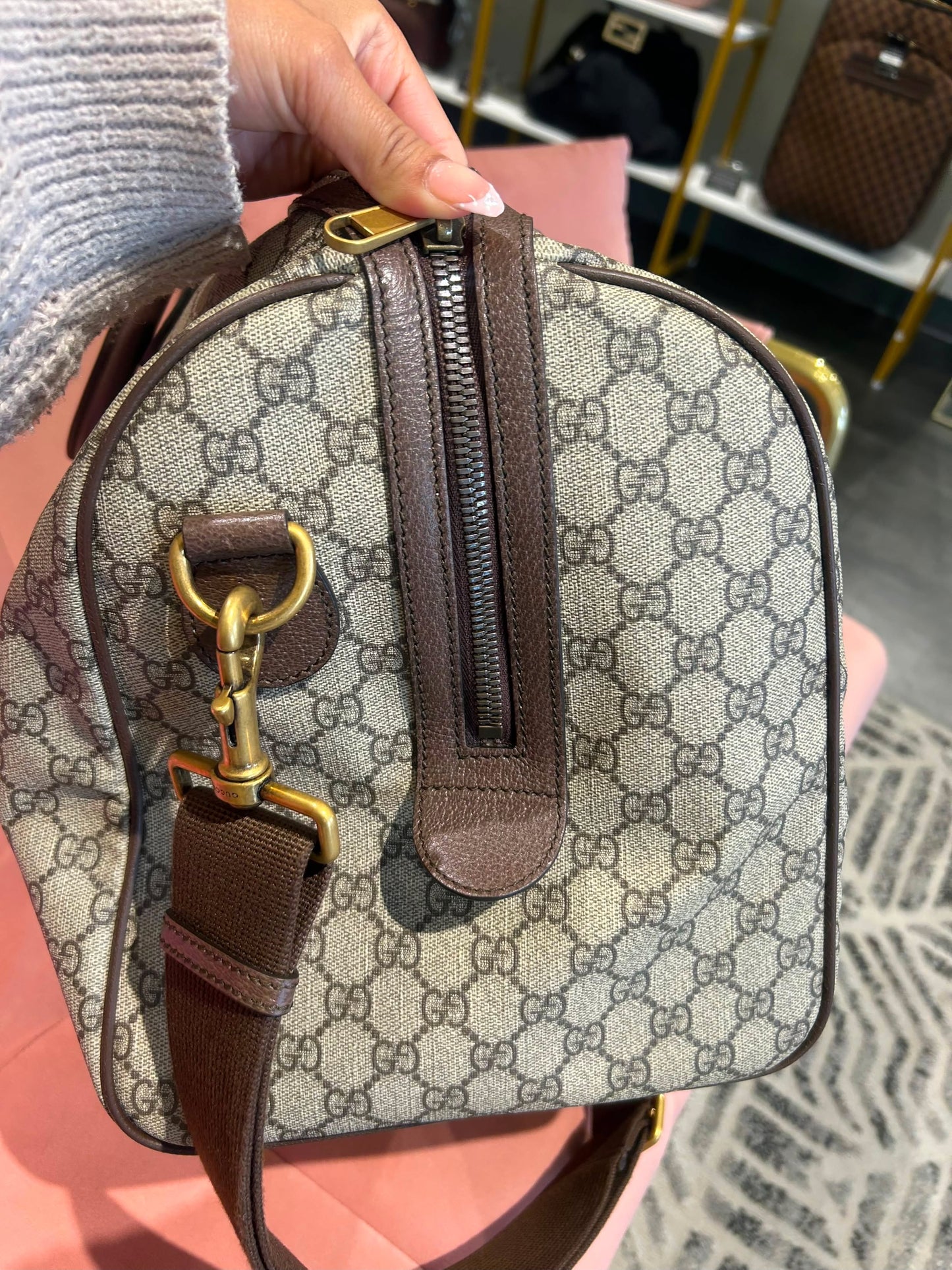 Gucci Savoy Ophidia Large Duffle Bag – GG Supreme Canvas