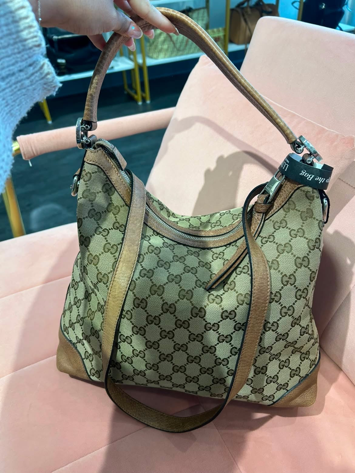 Gucci GG Canvas Shoulder Bag – Brown
