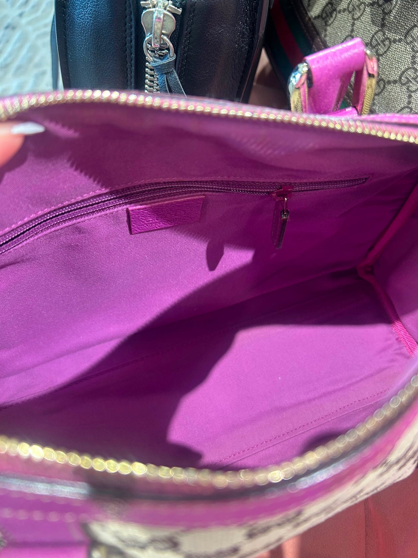 Gucci GG Boston Bag – Pink Leather Trim