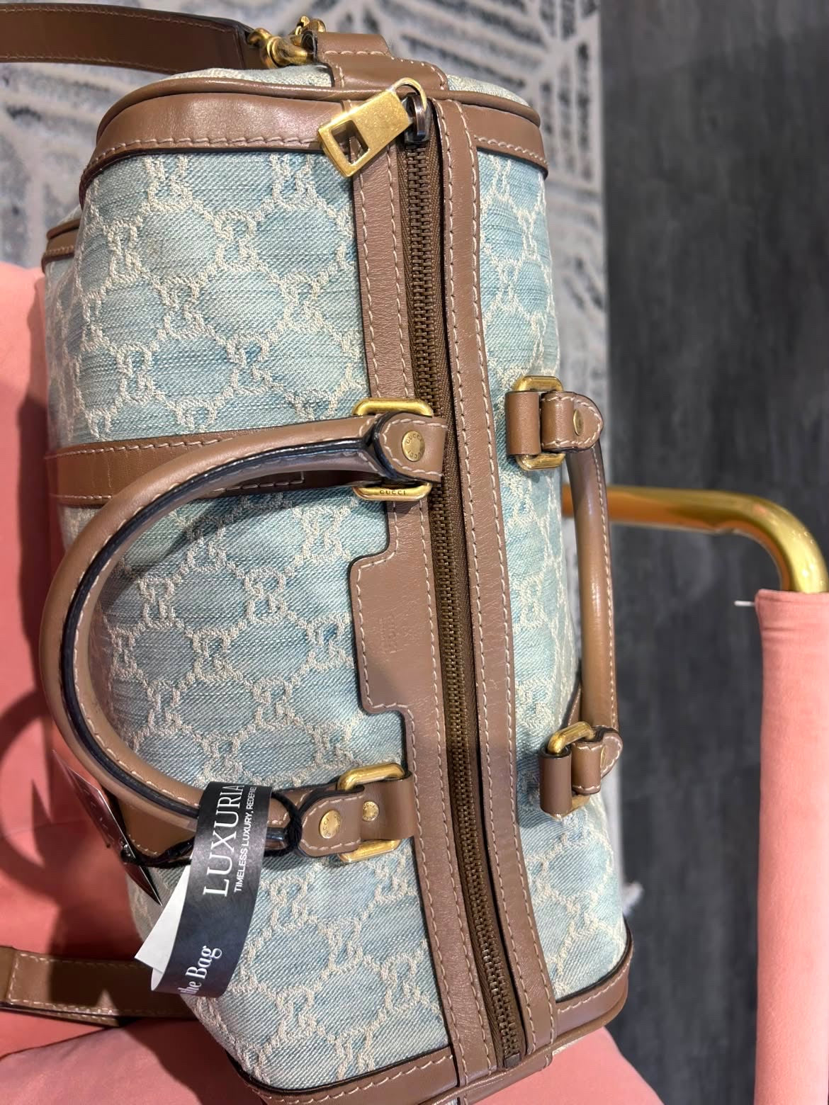 Gucci GG Denim Boston Bag – Light Blue