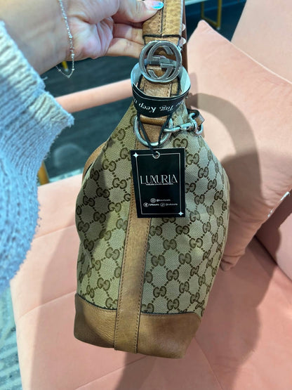 Gucci GG Canvas Shoulder Bag – Brown