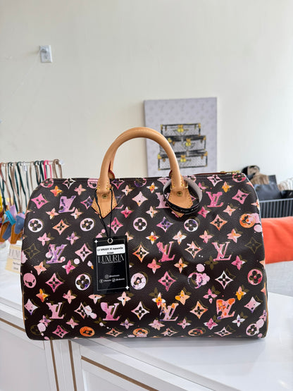 Louis Vuitton Speedy 35 in Brown Aquarelle