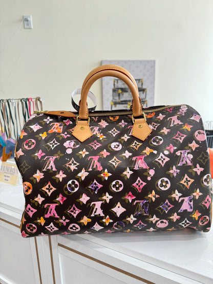 Louis Vuitton Speedy 35 in Brown Aquarelle