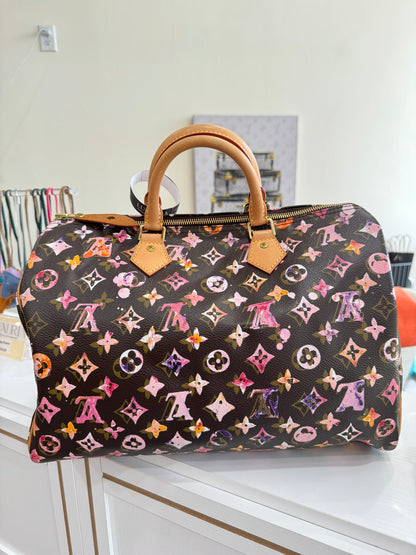 Louis Vuitton Speedy 35 in Brown Aquarelle