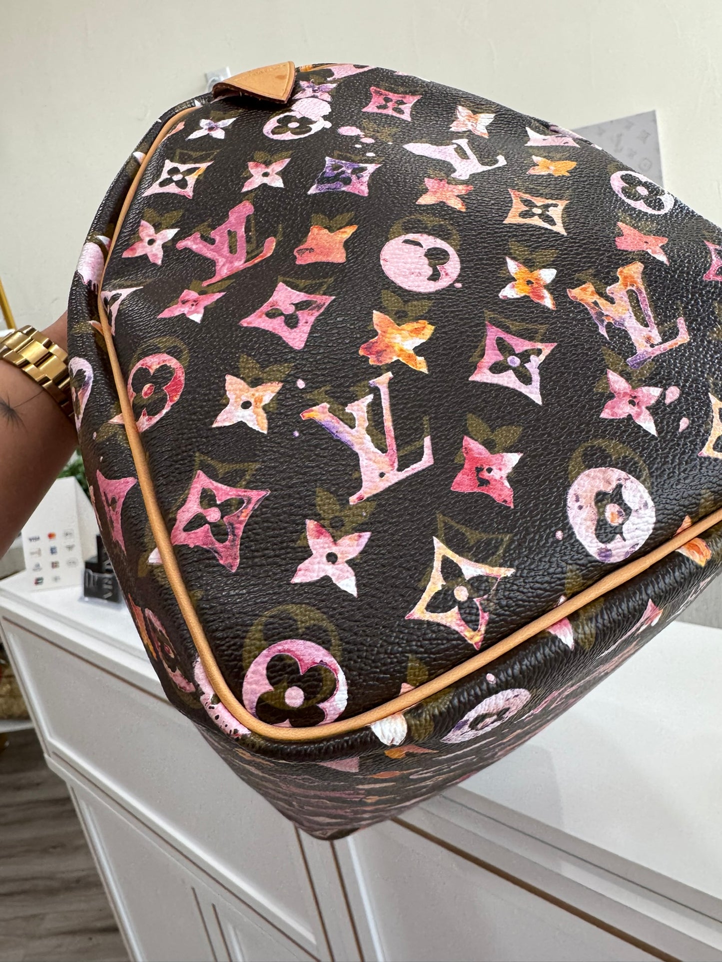 Louis Vuitton Speedy 35 in Brown Aquarelle