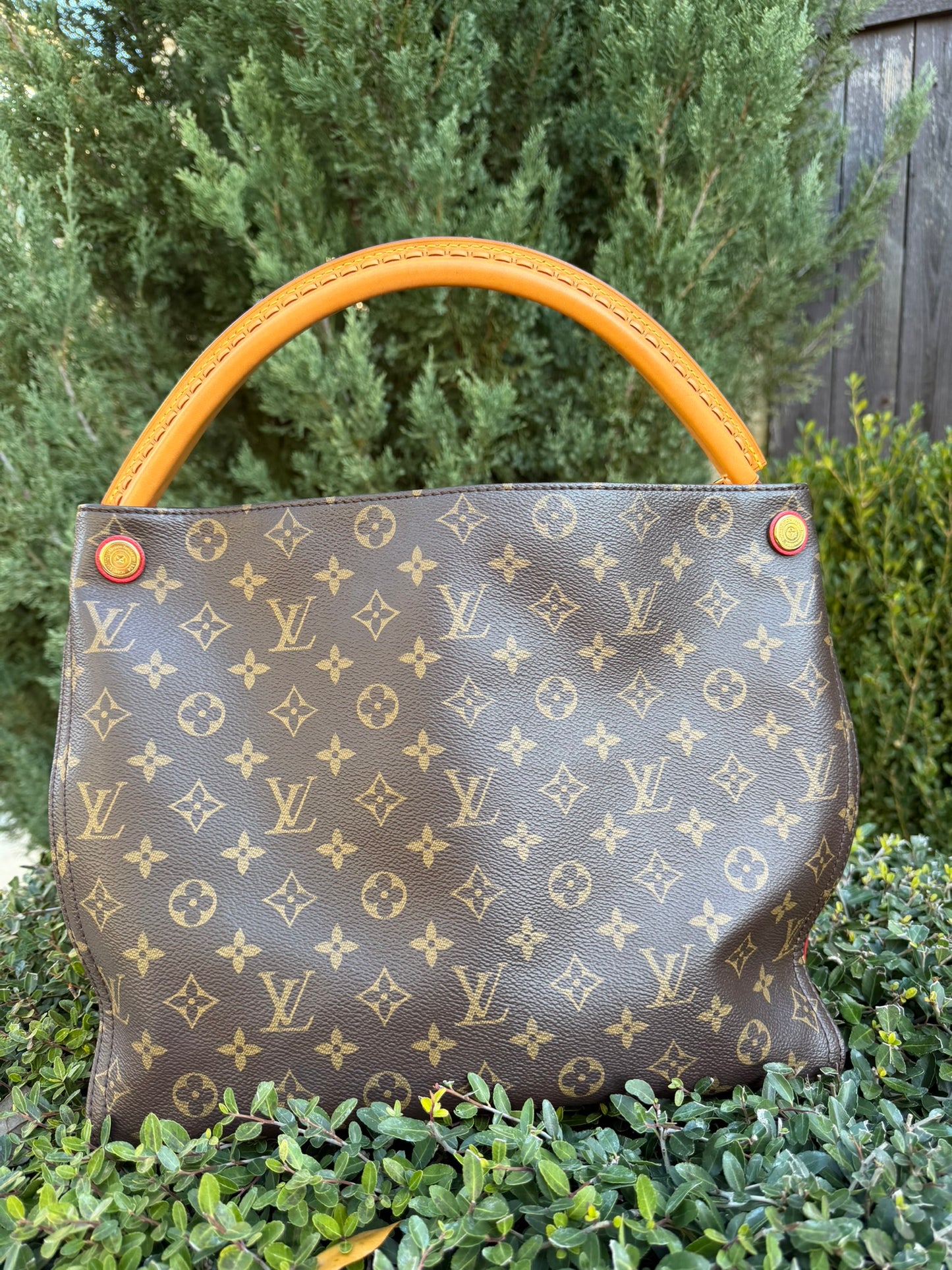 Louis Vuitton Gaia in Monogram Canvas with Red Accent