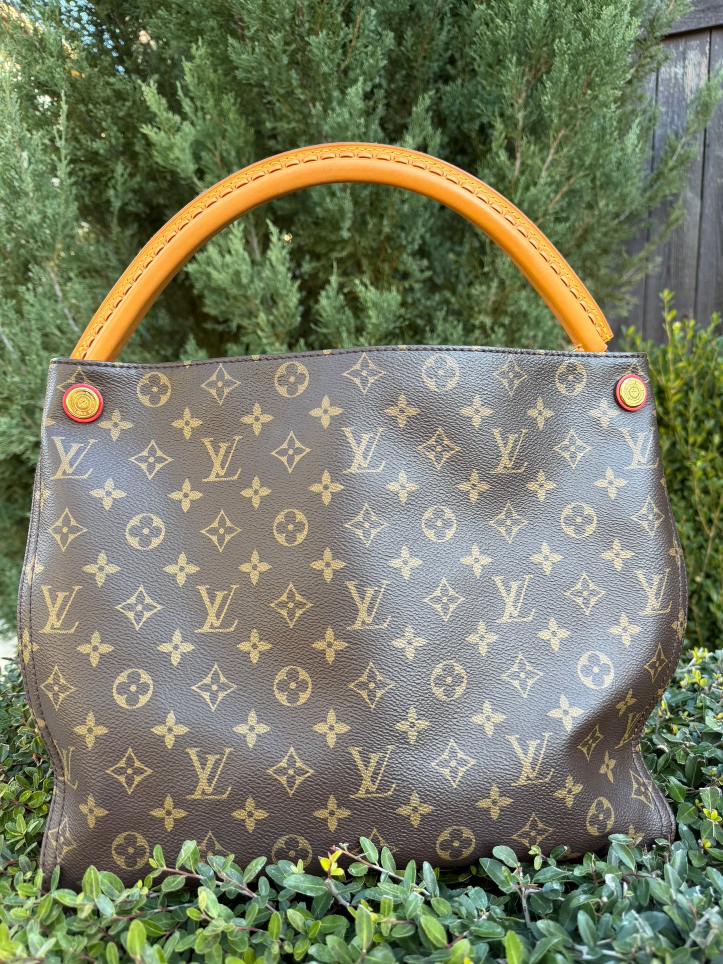 Louis Vuitton Gaia in Monogram Canvas with Red Accent