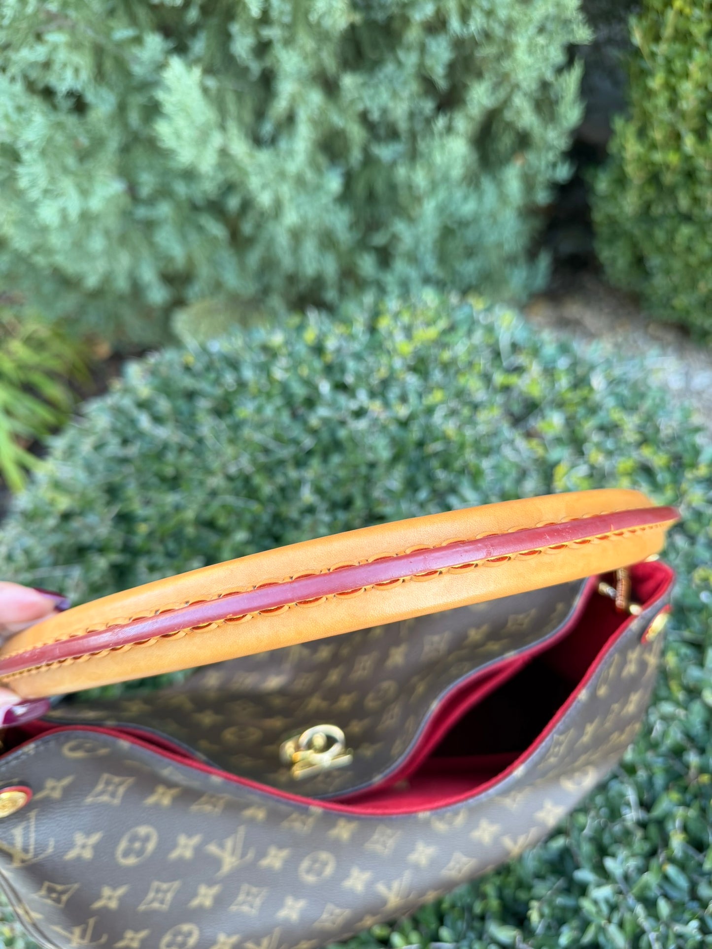 Louis Vuitton Gaia in Monogram Canvas with Red Accent