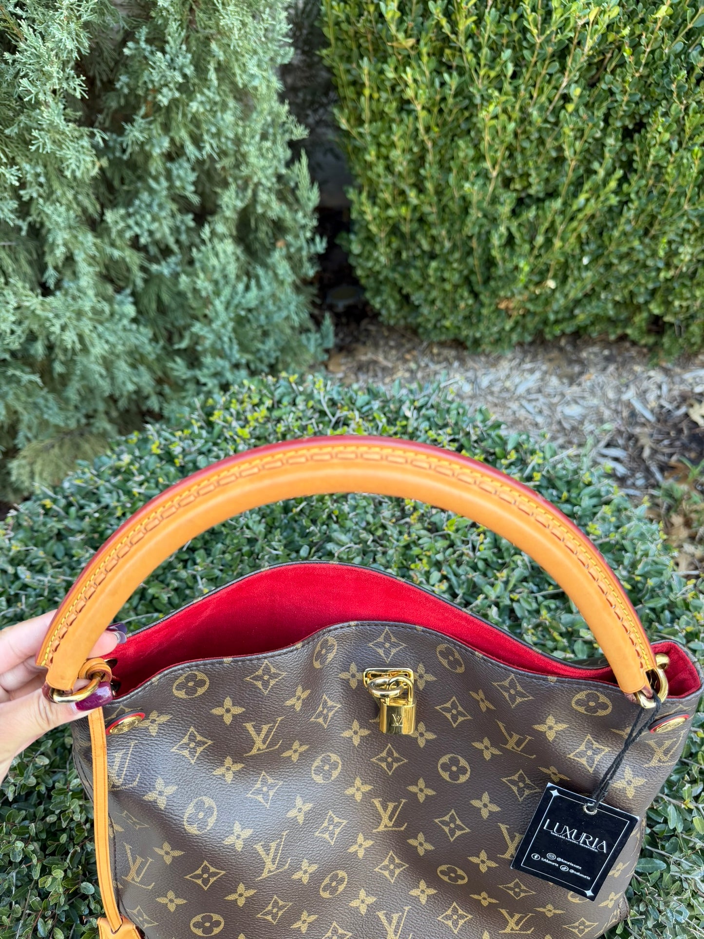 Louis Vuitton Gaia in Monogram Canvas with Red Accent