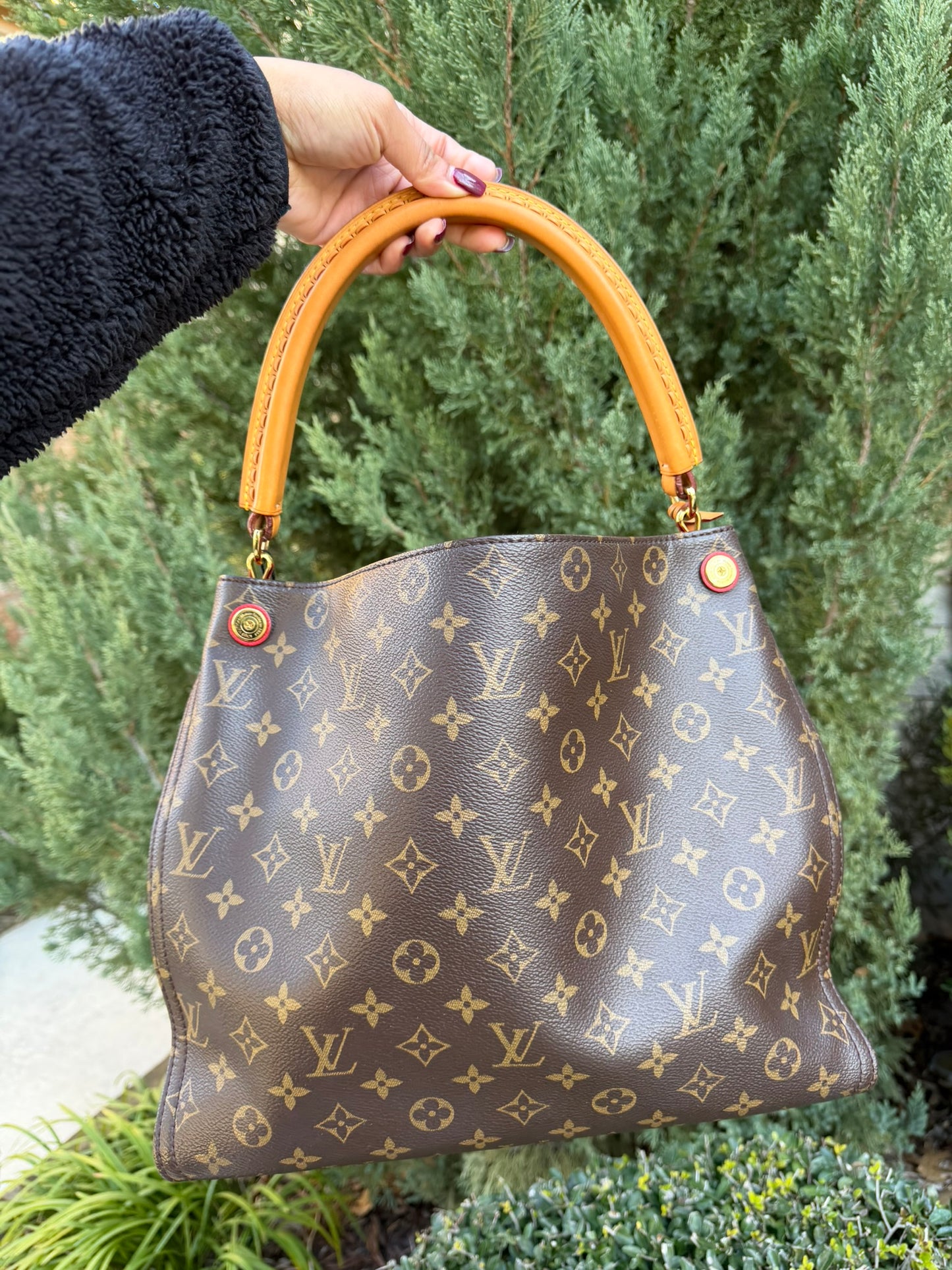 Louis Vuitton Gaia in Monogram Canvas with Red Accent