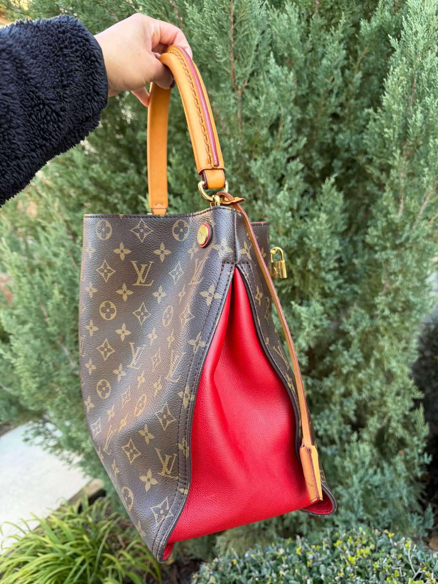 Louis Vuitton Gaia in Monogram Canvas with Red Accent