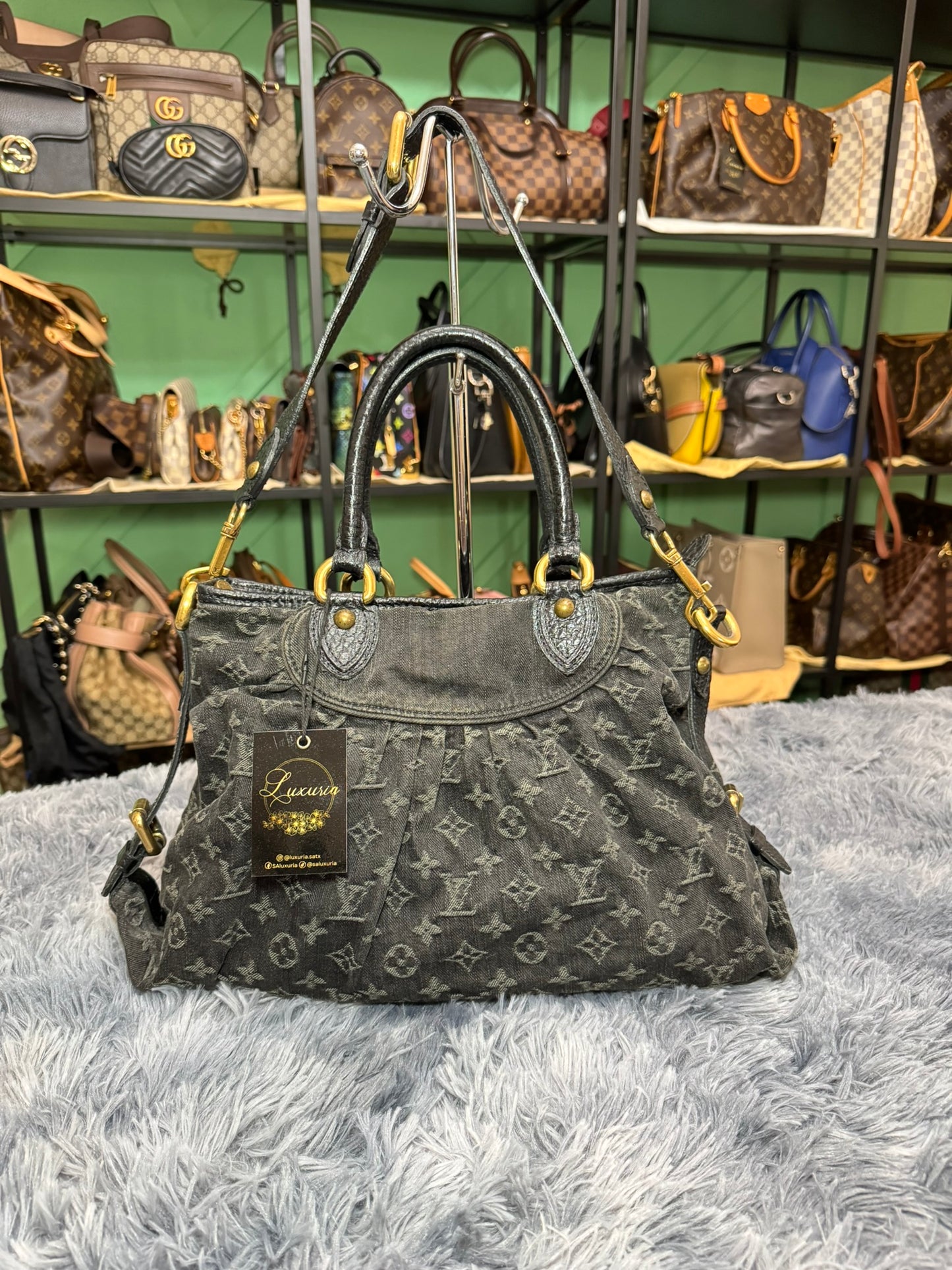 Louis Vuitton Denim Cabby PM in Blue Monogram