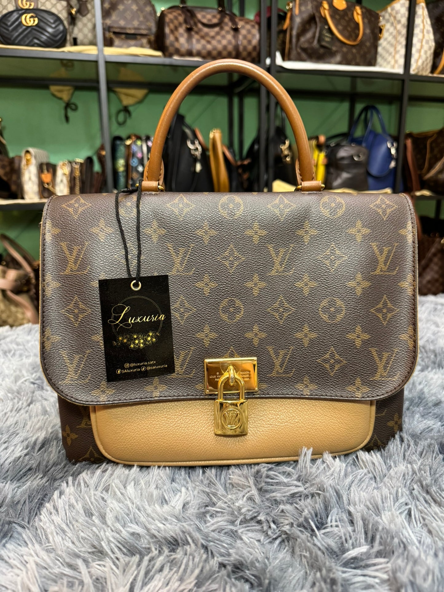 Louis Vuitton Marignan Monogram Canvas & Sesame Leather