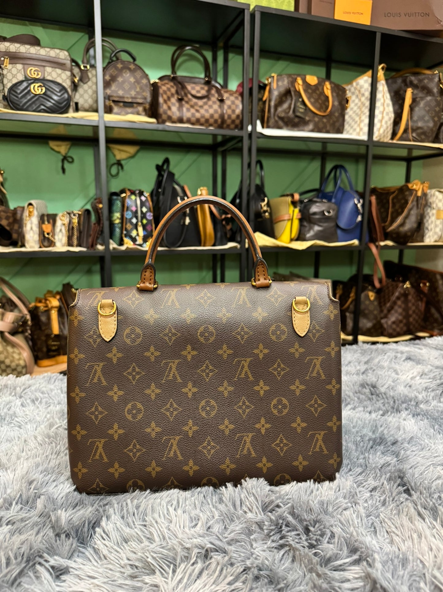Louis Vuitton Marignan Monogram Canvas & Sesame Leather