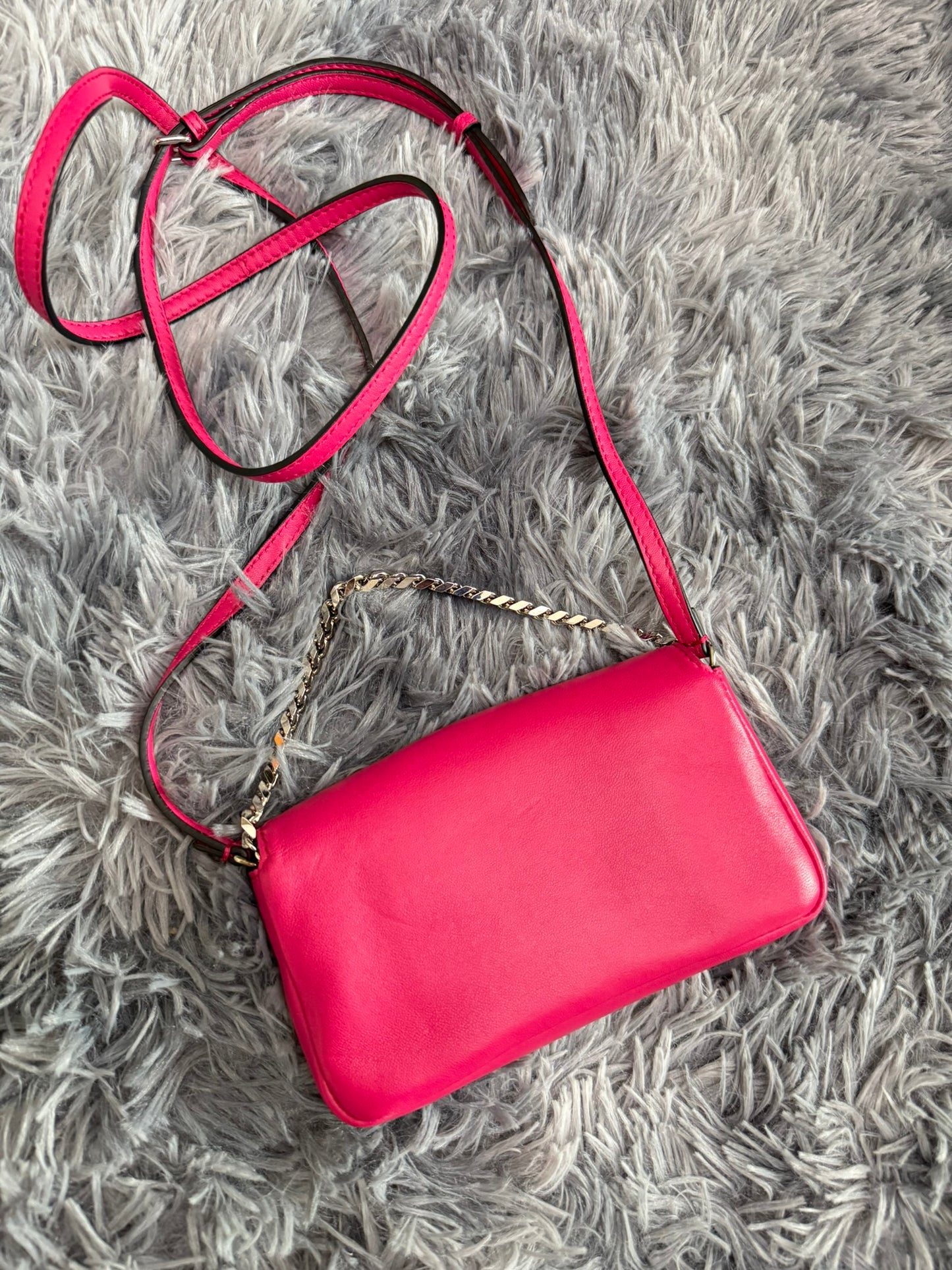 Fendi Monster Micro Bucket Bag in Pink Nappa Leather & Rabbit Fur