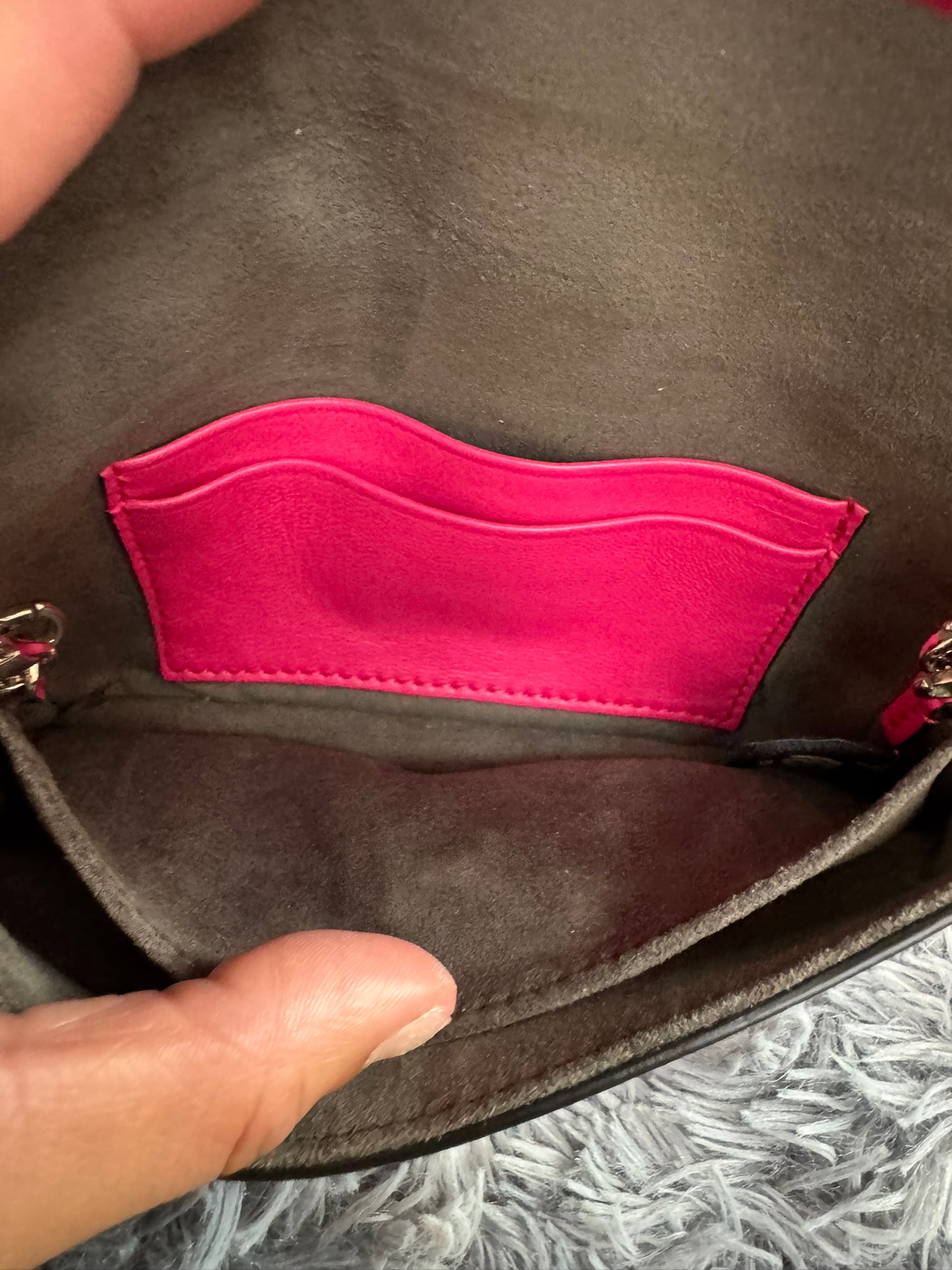 Fendi Monster Micro Bucket Bag in Pink Nappa Leather & Rabbit Fur