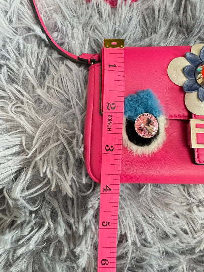Fendi Monster Micro Bucket Bag in Pink Nappa Leather & Rabbit Fur