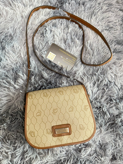 Dior Vintage Honeycomb Monogram Saddle Crossbody Bag