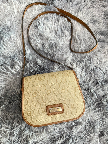 Dior Vintage Honeycomb Monogram Saddle Crossbody Bag