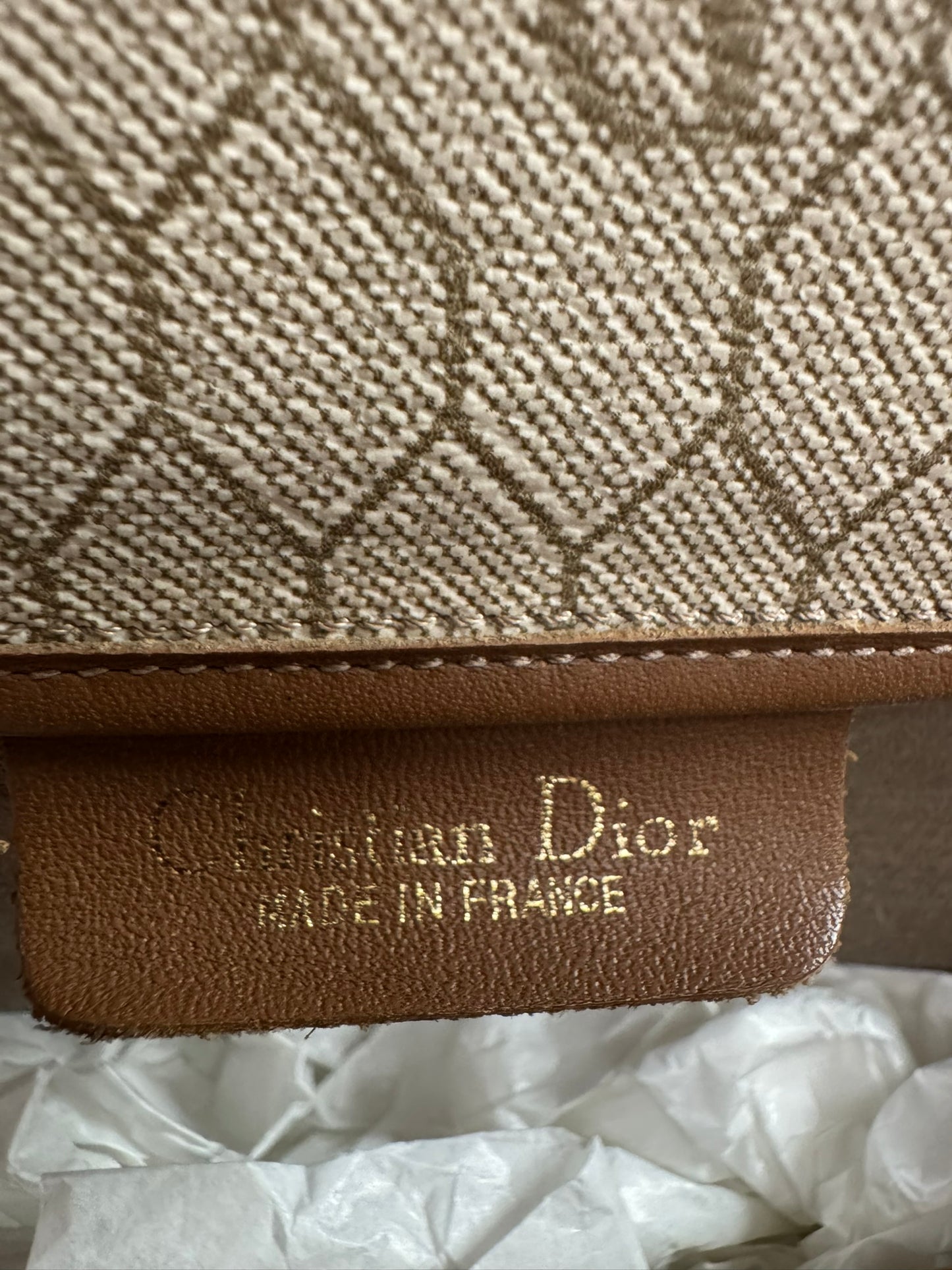 Dior Vintage Honeycomb Monogram Saddle Crossbody Bag
