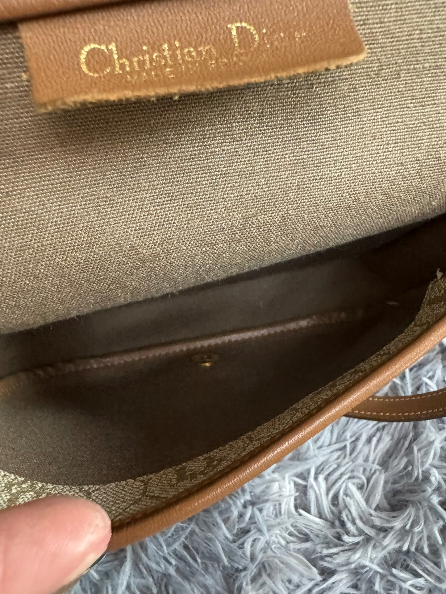 Dior Vintage Honeycomb Monogram Saddle Crossbody Bag