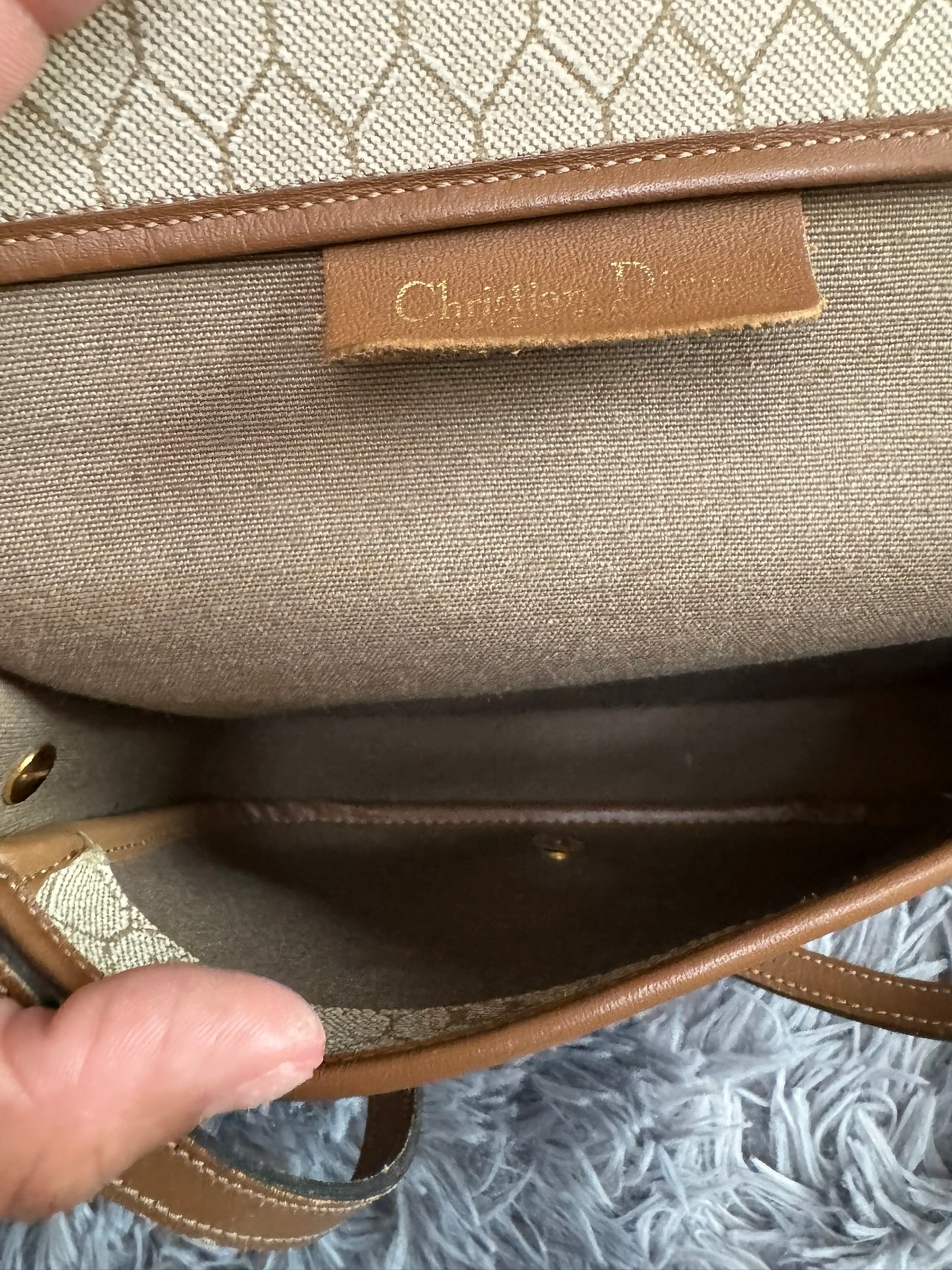 Dior Vintage Honeycomb Monogram Saddle Crossbody Bag