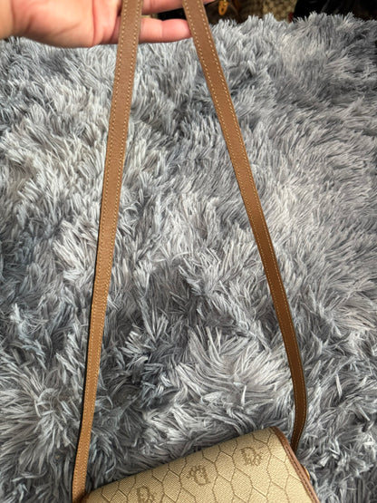 Dior Vintage Honeycomb Monogram Saddle Crossbody Bag