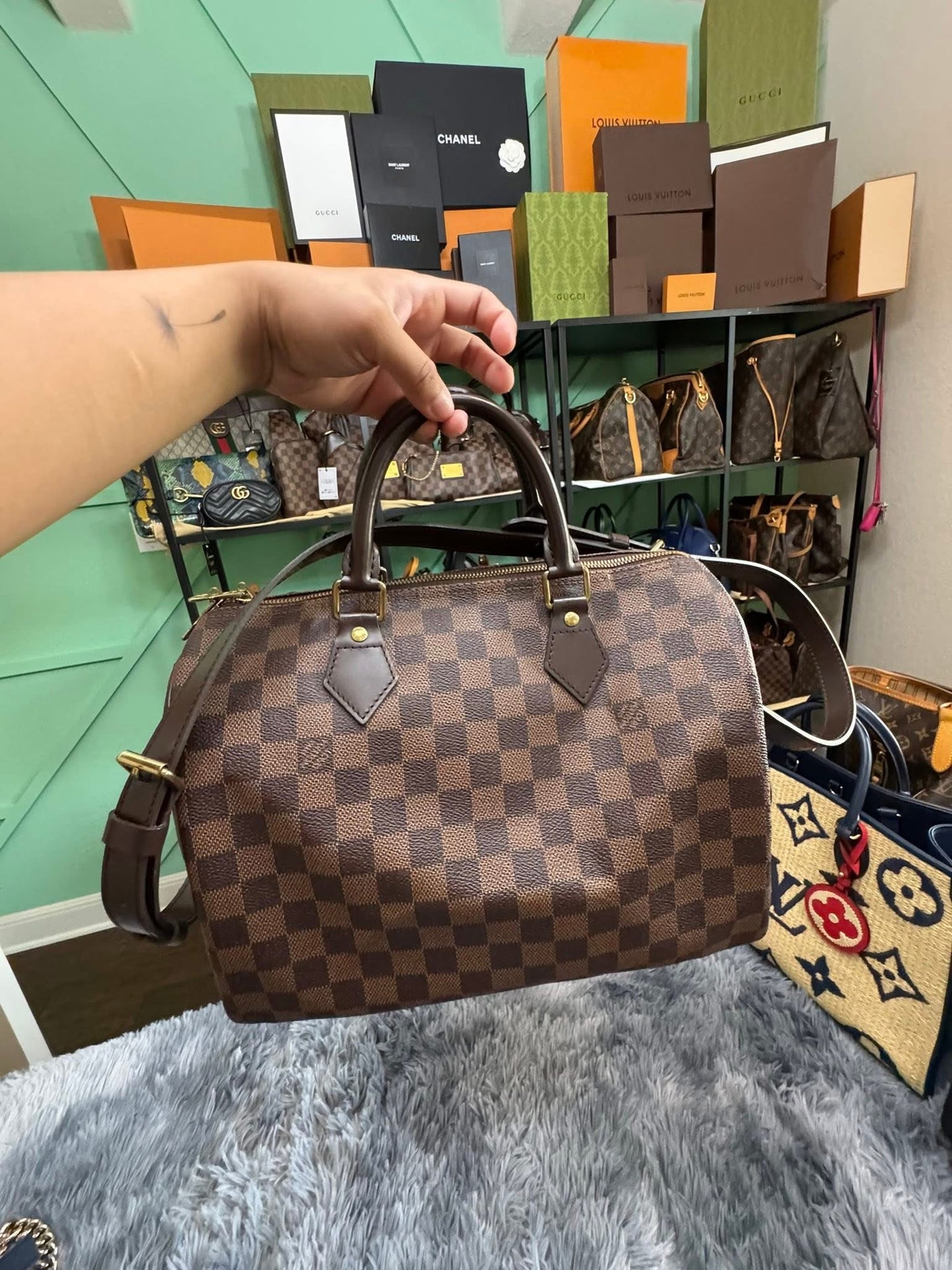 Louis Vuitton Speedy Bandoulière 30 in Damier Ebene