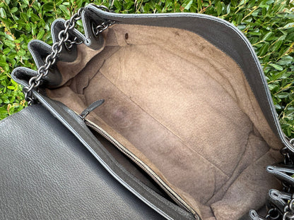 Bottega Veneta Intrecciato Chain Shoulder Bag in Grey