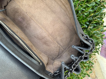 Bottega Veneta Intrecciato Chain Shoulder Bag in Grey