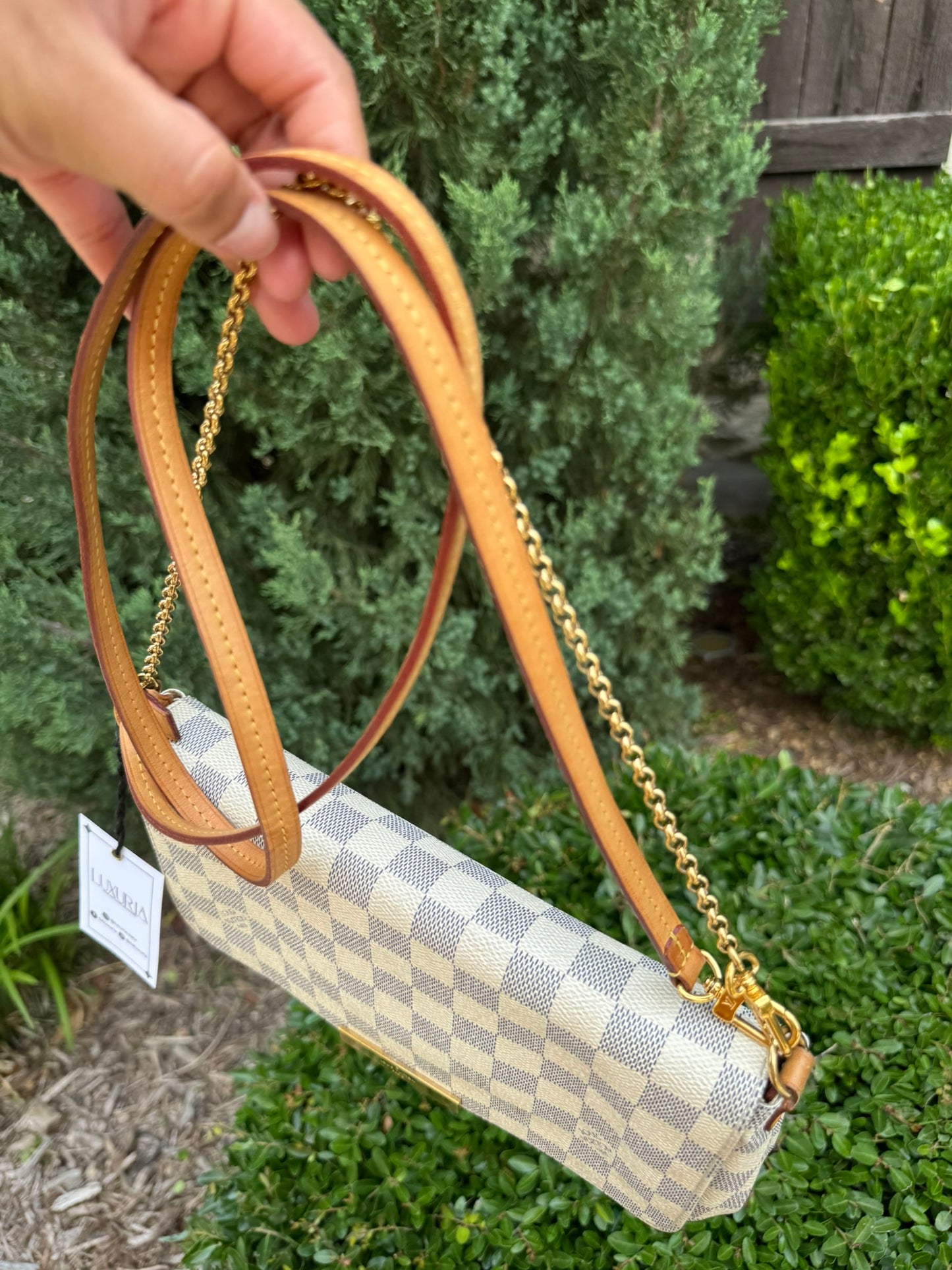 Louis Vuitton Favorite MM in Damier Azur Canvas