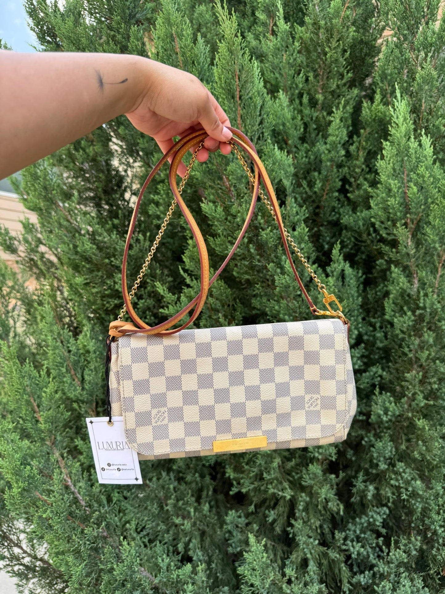 Louis Vuitton Favorite MM in Damier Azur Canvas