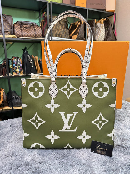 Louis Vuitton OnTheGo GM in Khaki Monogram Giant Canvas