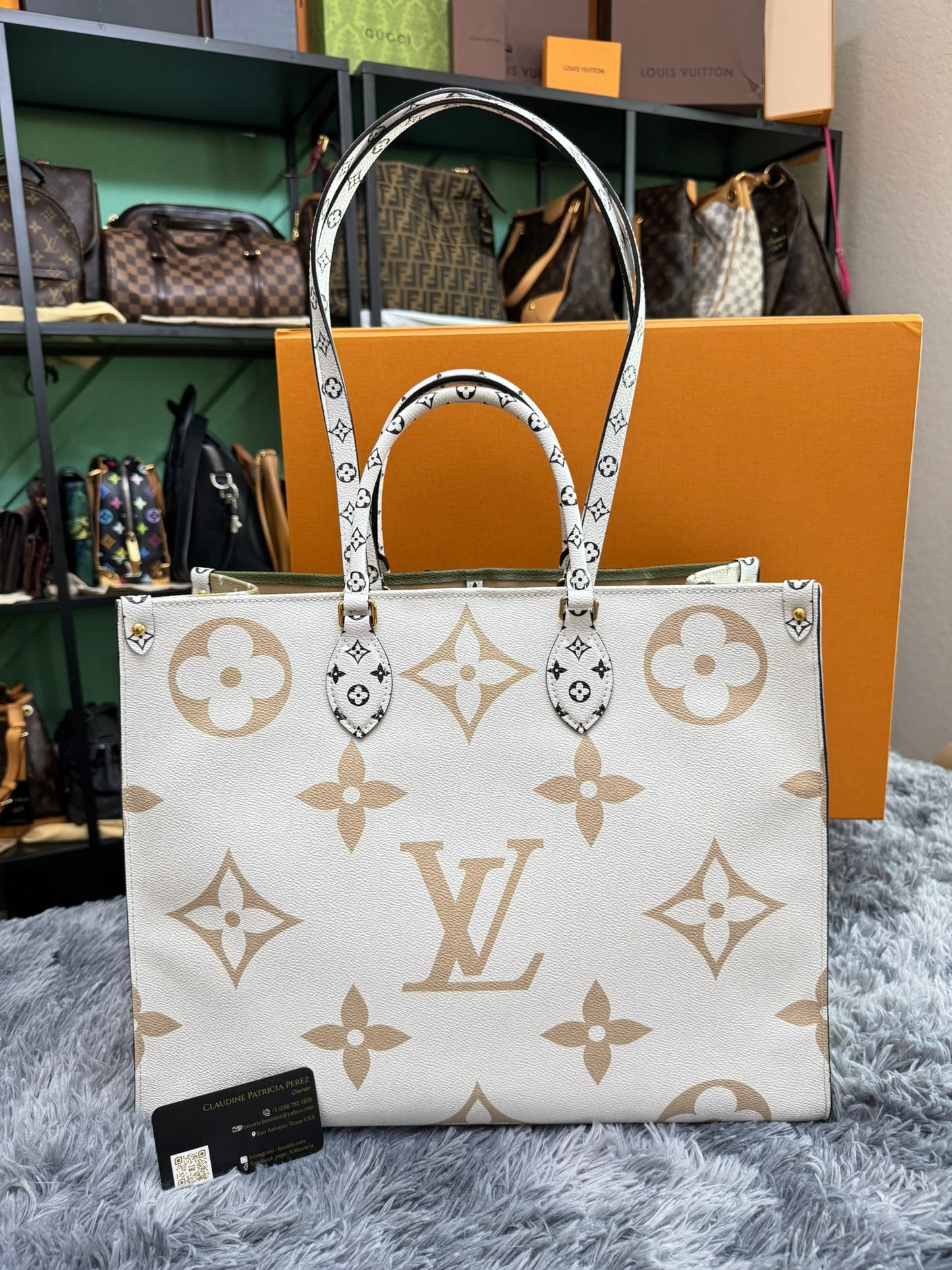 Louis Vuitton OnTheGo GM in Khaki Monogram Giant Canvas