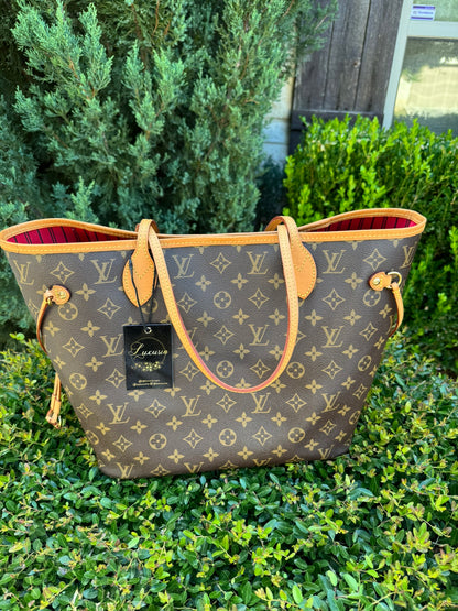 Louis Vuitton Neverfull MM in Monogram Canvas with Cerise Interior