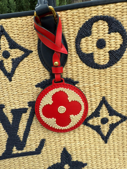 Louis Vuitton OnTheGo MM in Blue Raffia Canvas