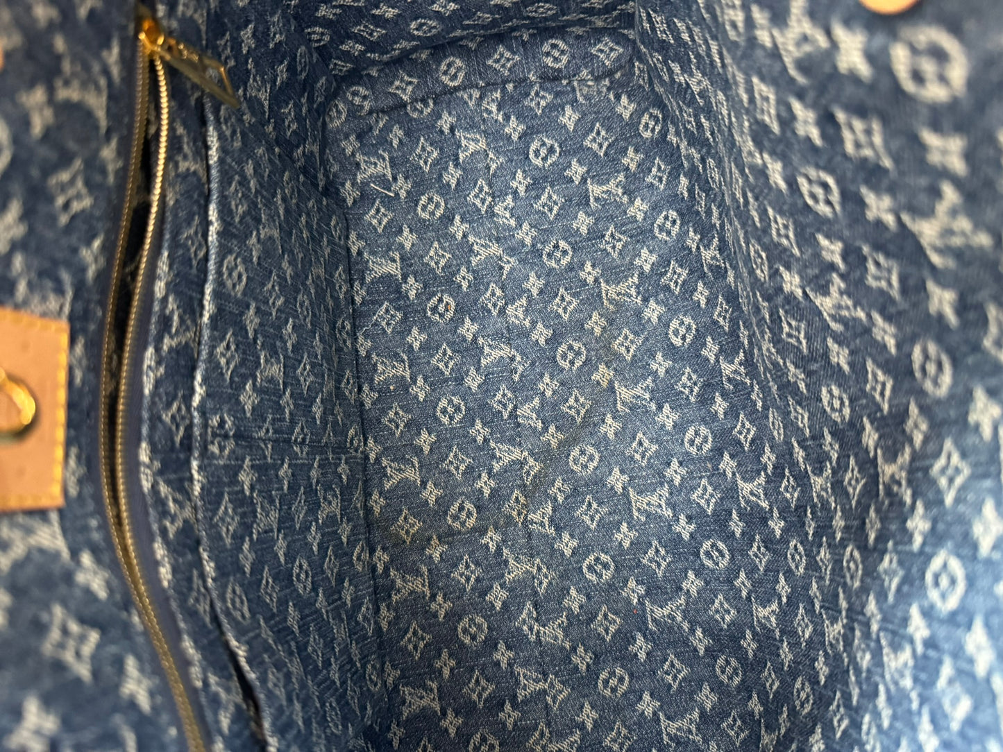 Louis Vuitton OnTheGo MM in Blue Denim Jacquard Monogram