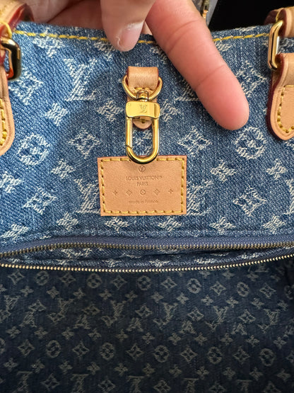 Louis Vuitton OnTheGo MM in Blue Denim Jacquard Monogram