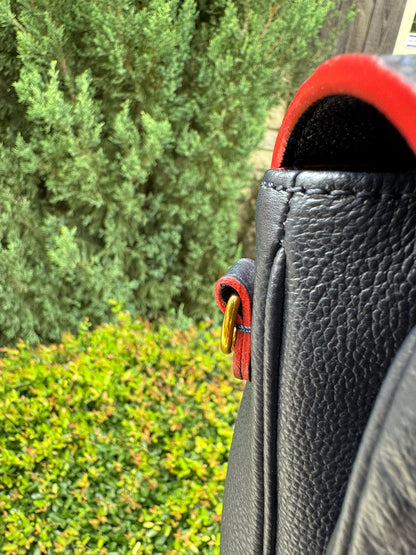 Louis Vuitton Pochette Métis in Marine Rouge Empreinte Leather