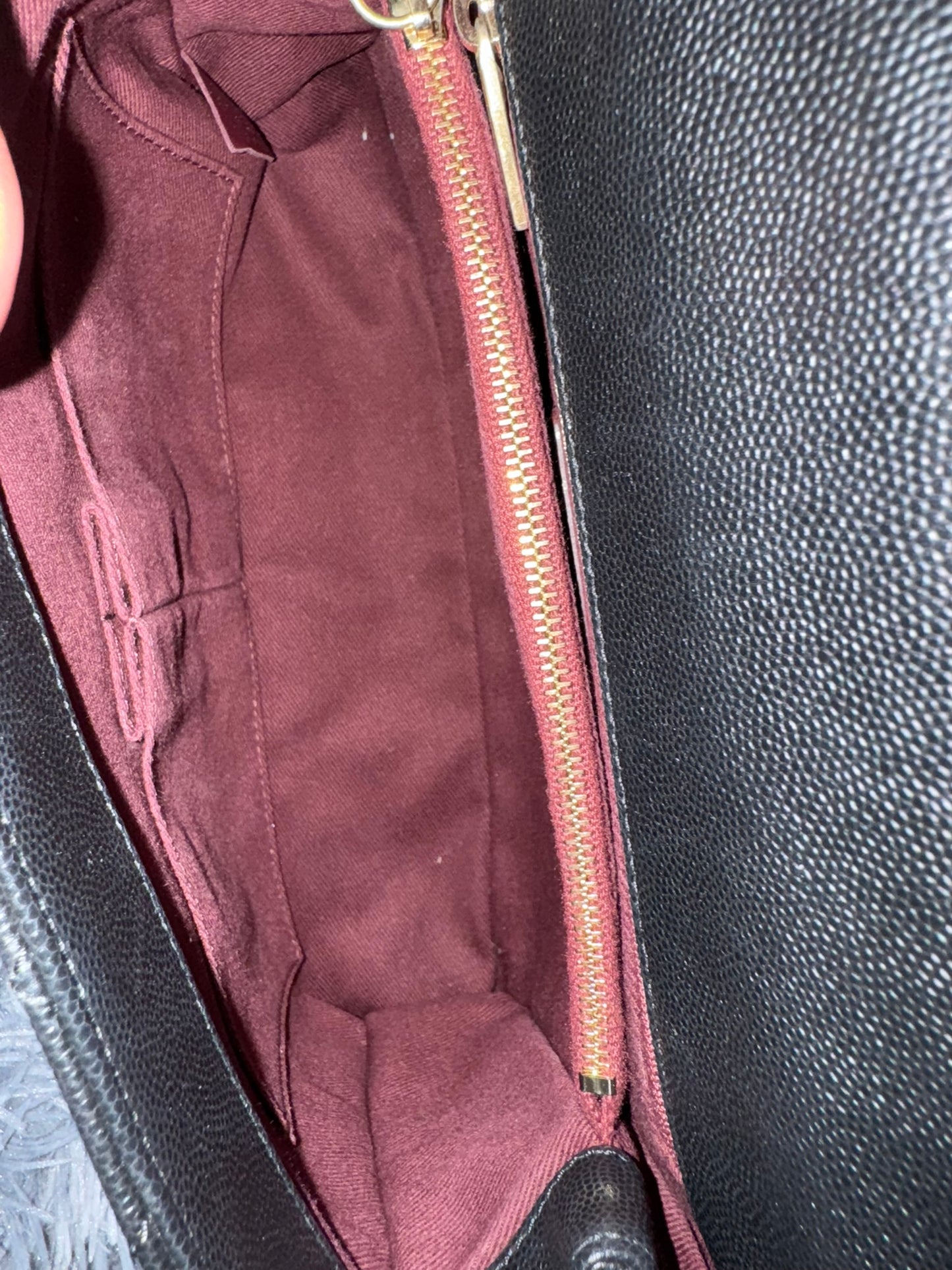 Chanel Medium Top Handle in Black Caviar Leather with Gold Hardware