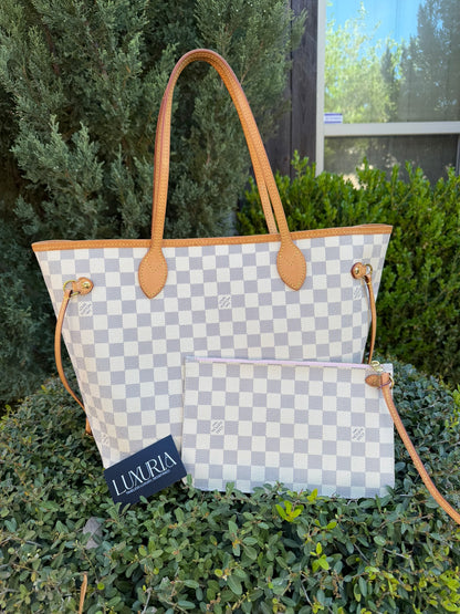 Louis Vuitton Neverfull MM – Damier Azur with Wristlet