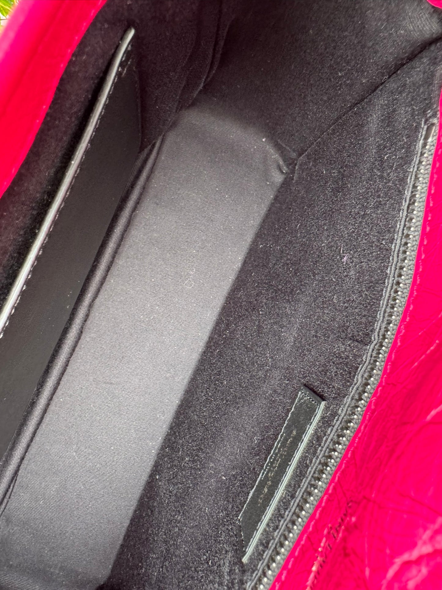 Saint Laurent Niki Medium in Hot Pink Crinkled Leather