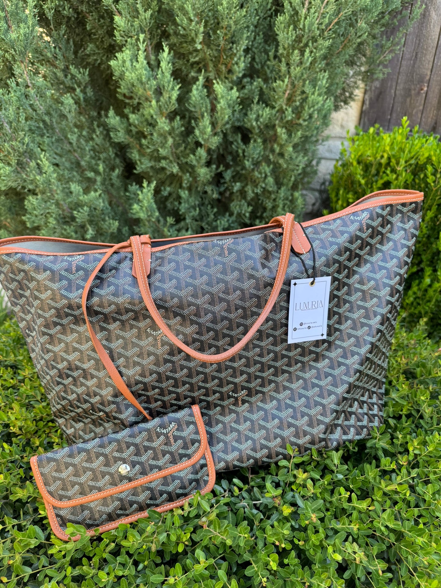 Goyard Saint Louis GM in Black Goyardine Canvas with Gold Trim