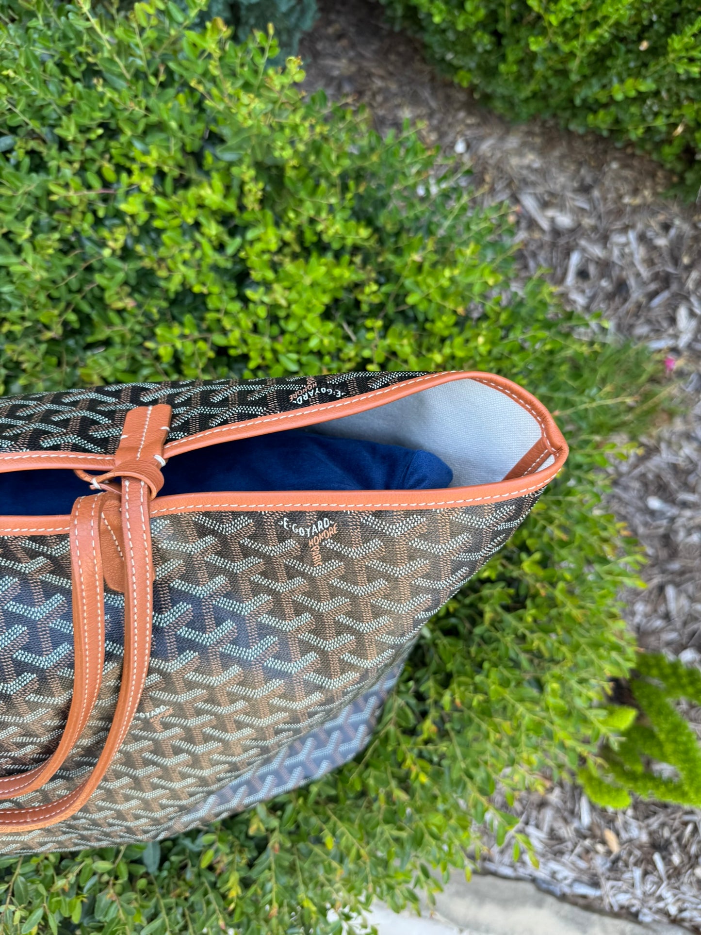 Goyard Saint Louis GM in Black Goyardine Canvas with Gold Trim